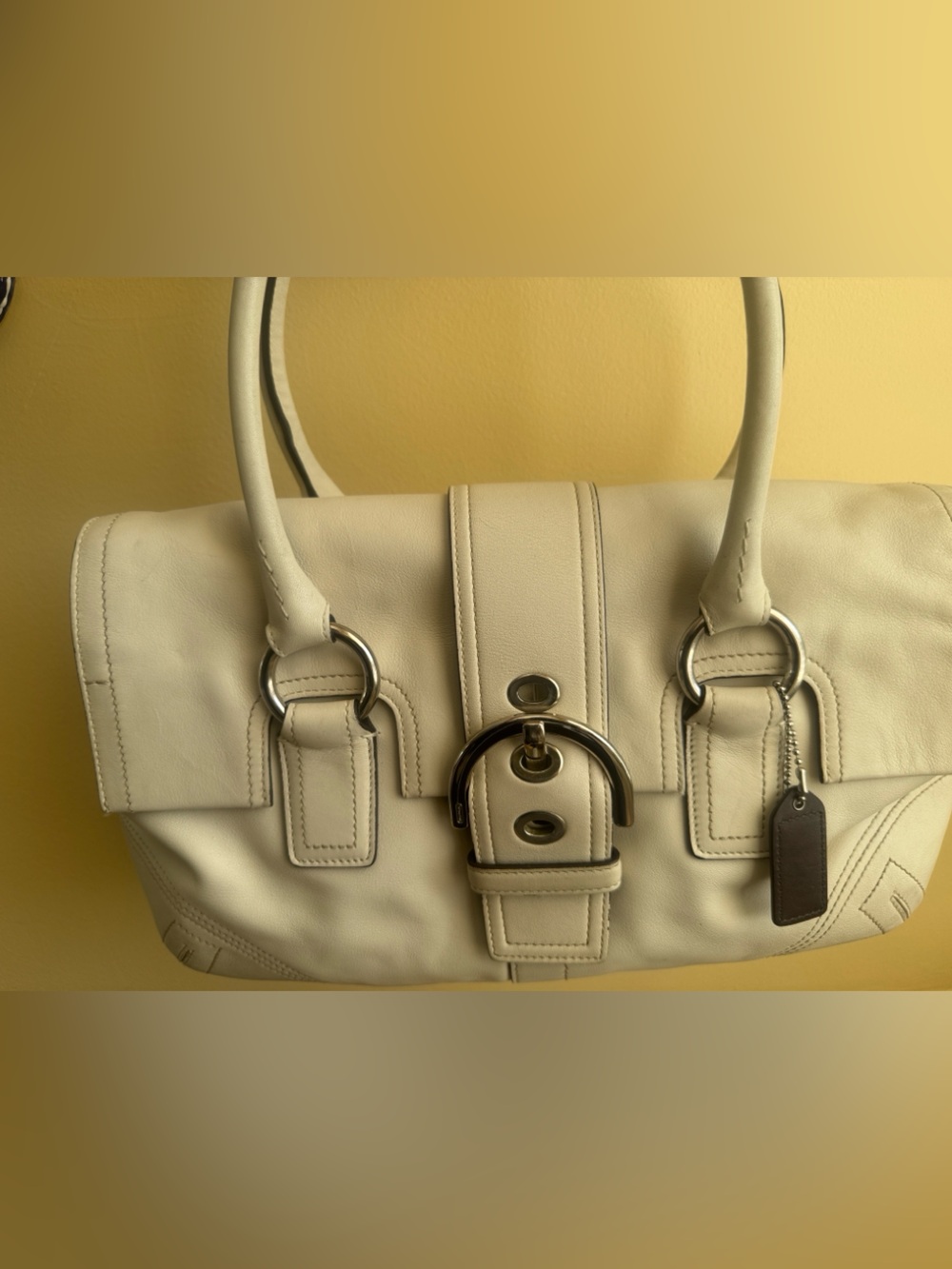 Coach women lambskin soft leather tote
